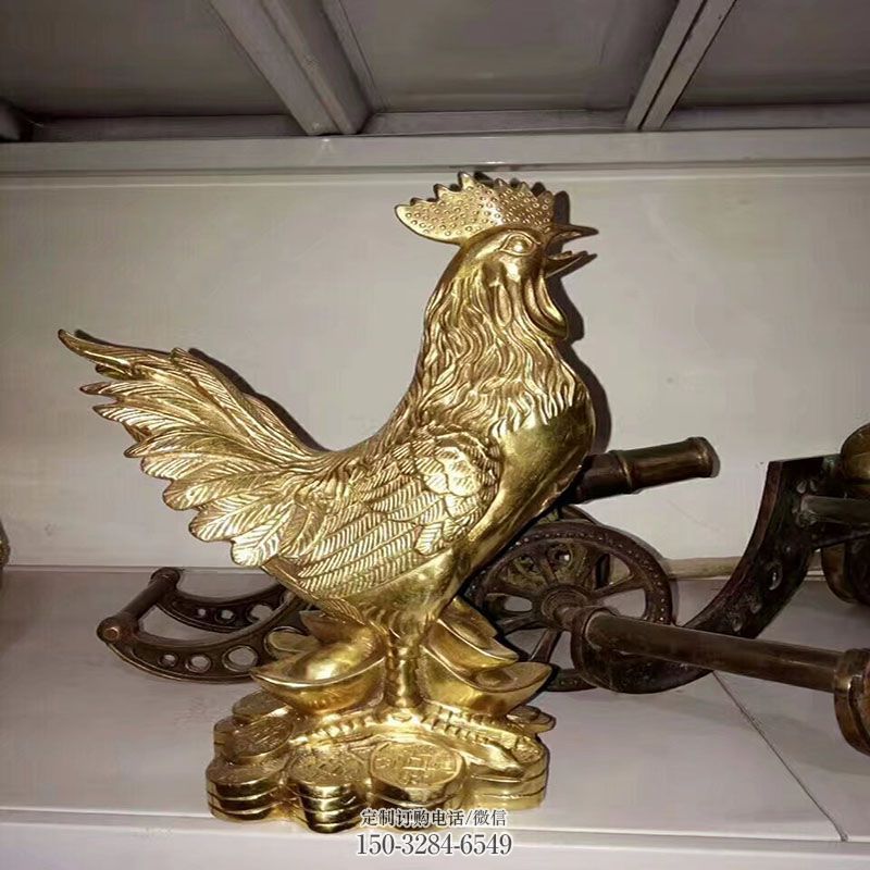 钢铸铜公鸡雕塑 景区家禽雕塑优选 铜公鸡雕塑装饰精品