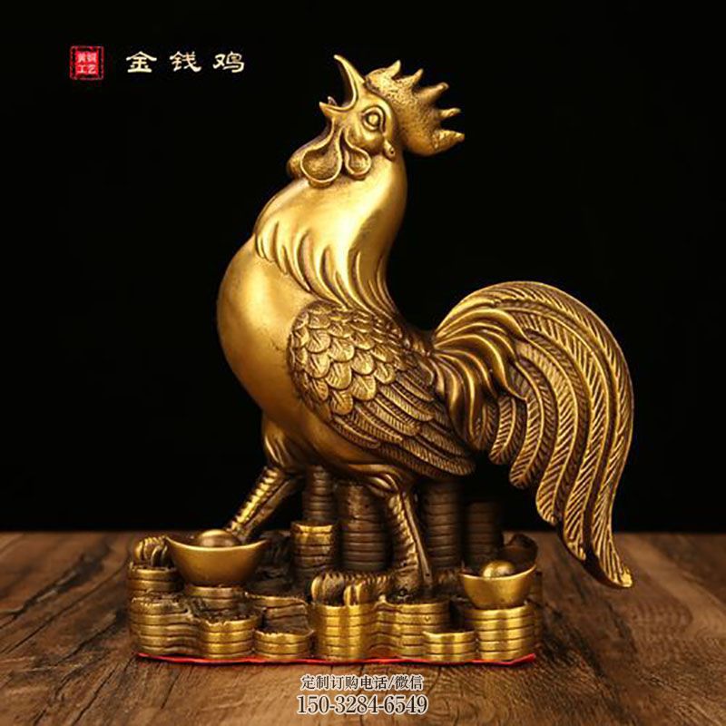 各类铜公鸡雕塑 家禽雕塑工艺服务商 商业铜公鸡雕塑标准