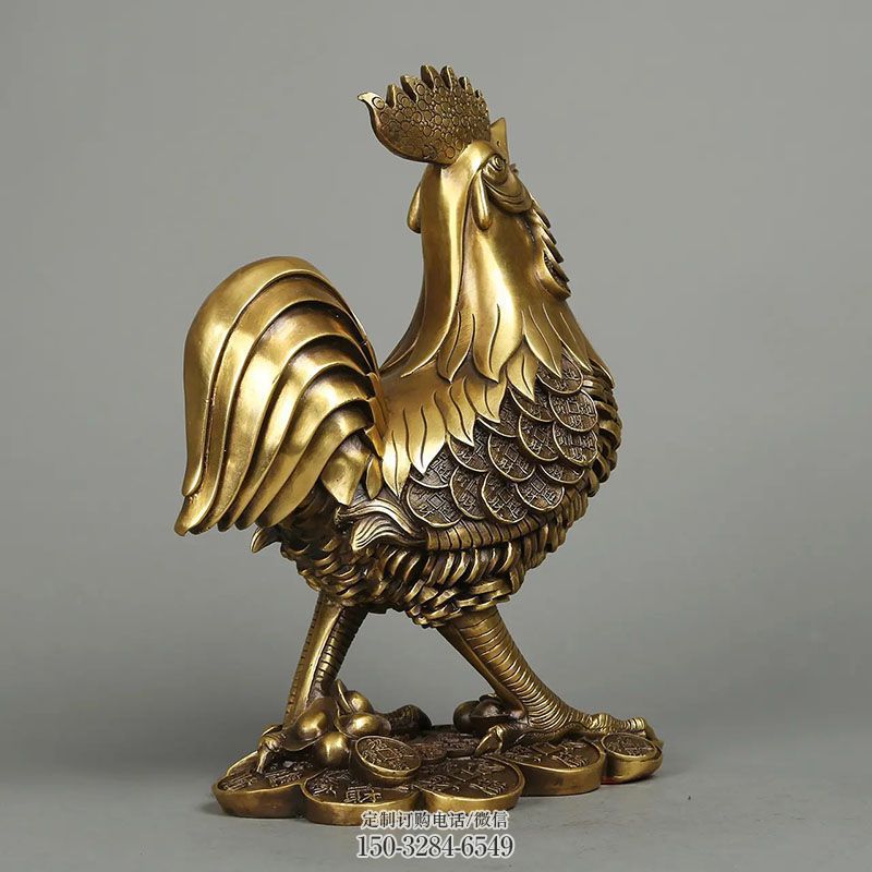 环境铜公鸡雕塑 园林家禽雕塑摆件订做 空间铜公鸡雕塑精品