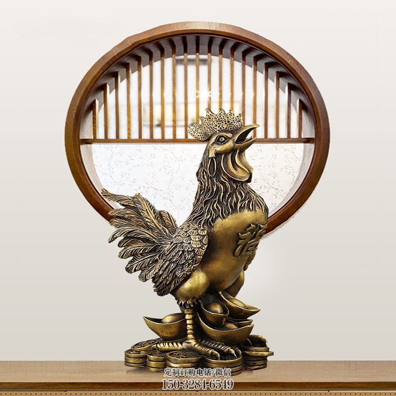 景区铜公鸡雕塑 现代家禽雕塑定制 景观艺术铜公鸡雕塑承接
