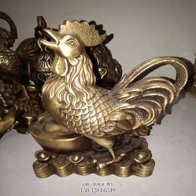 铜公鸡雕塑定制 景观户外家禽雕塑点击 景观户外铜公鸡雕塑点击