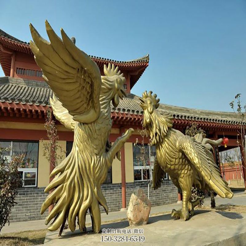 铜公鸡雕塑工艺 景观艺术家禽雕塑承接 铜公鸡雕塑主题定做