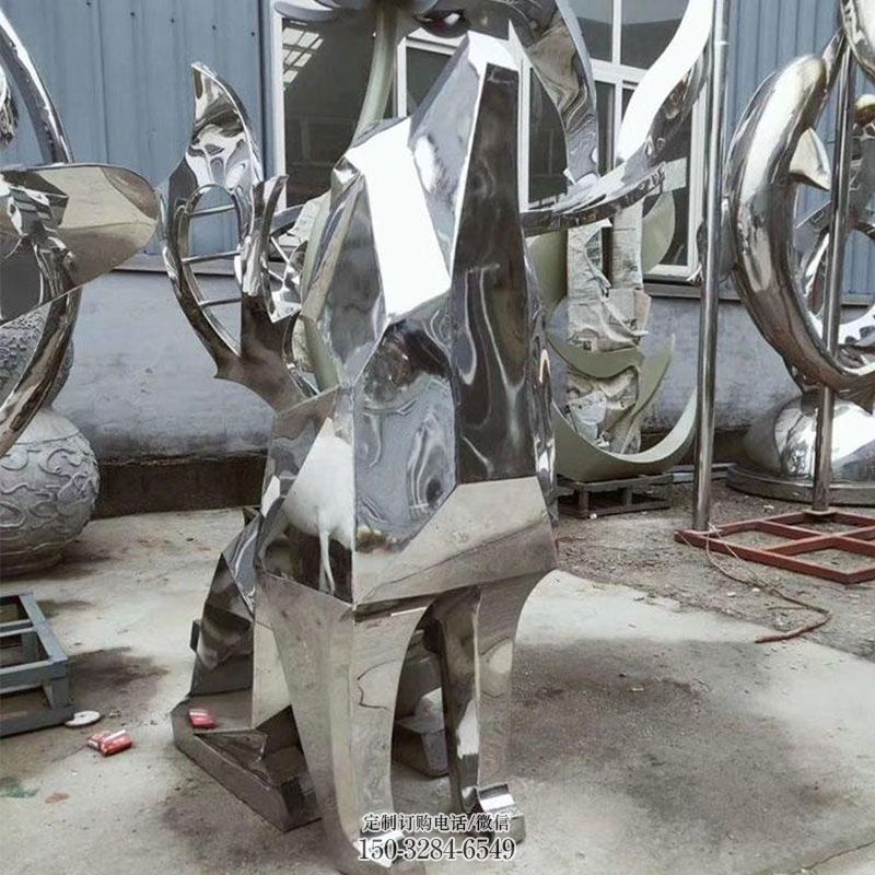 狗雕塑定制 景观户外家禽雕塑点击 景观户外不锈钢狗雕塑点击