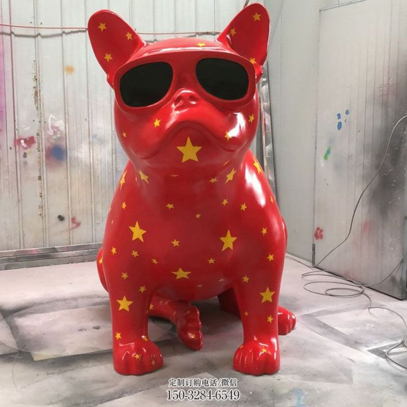 各类卡通狗雕塑 卡通雕塑主题定做 门口玻璃钢狗雕塑订做