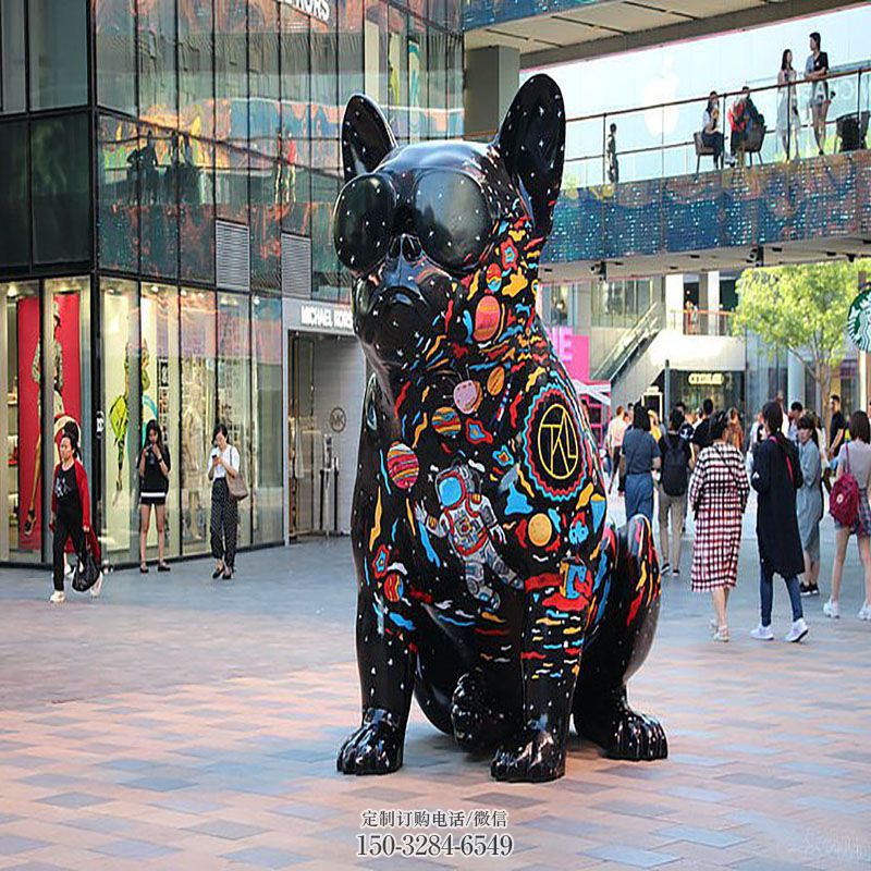 酒店卡通狗雕塑 卡通雕塑装饰精品 景观户外玻璃钢狗雕塑点击