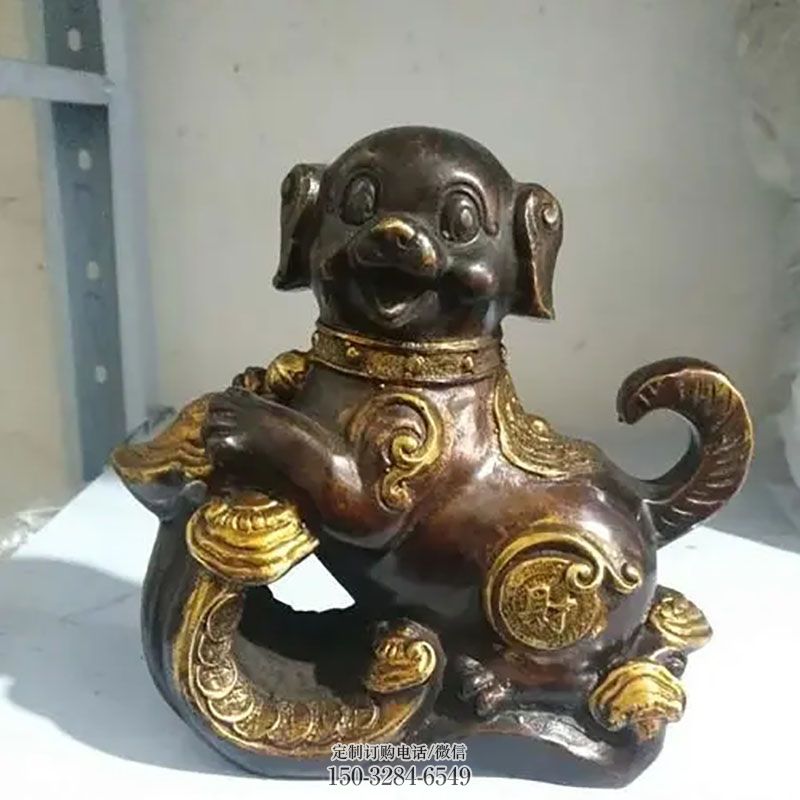 企业铜狗雕塑 铸铜雕塑展示提供 景观镂空铜狗雕塑定做