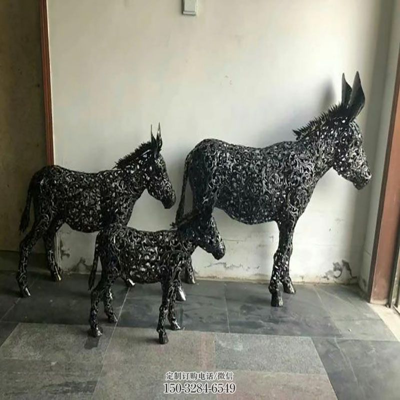 地产毛驴雕塑 景观镂空动物雕塑定做 毛驴雕塑展示提供