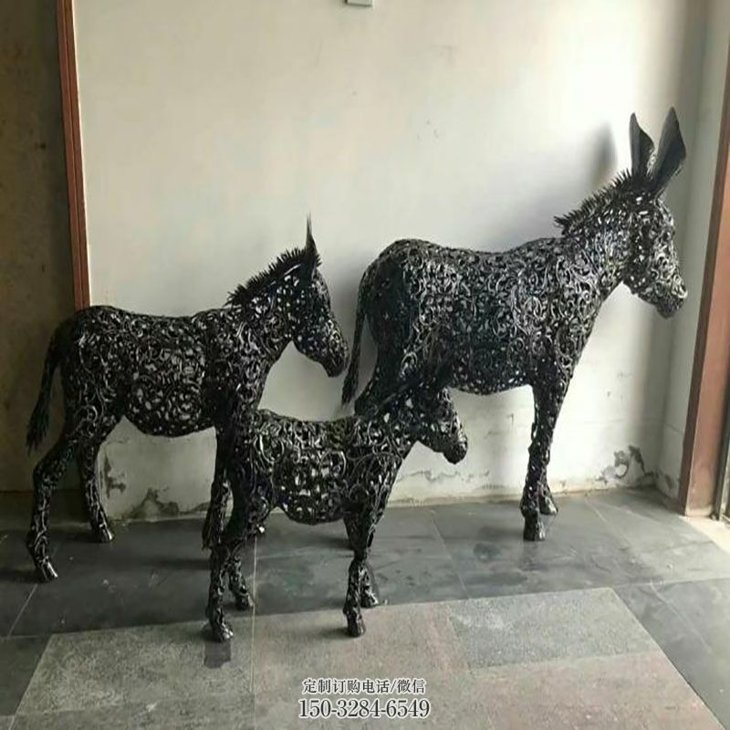 毛驴雕塑抽象 园林动物雕塑摆件订做 园林毛驴雕塑摆件订做