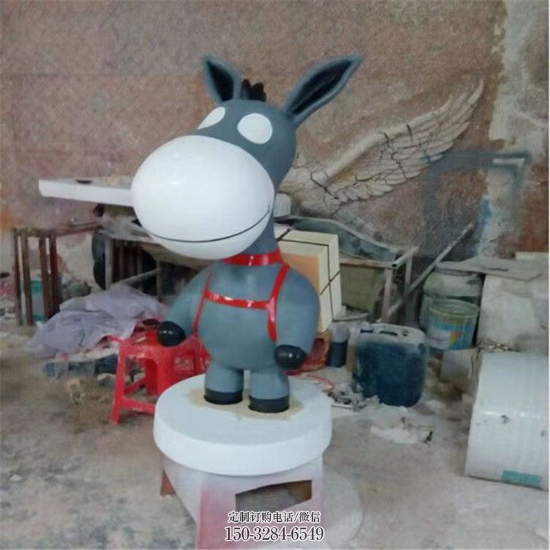 毛驴雕塑抽象 公园景观动物雕塑供求 烤漆毛驴雕塑制造商