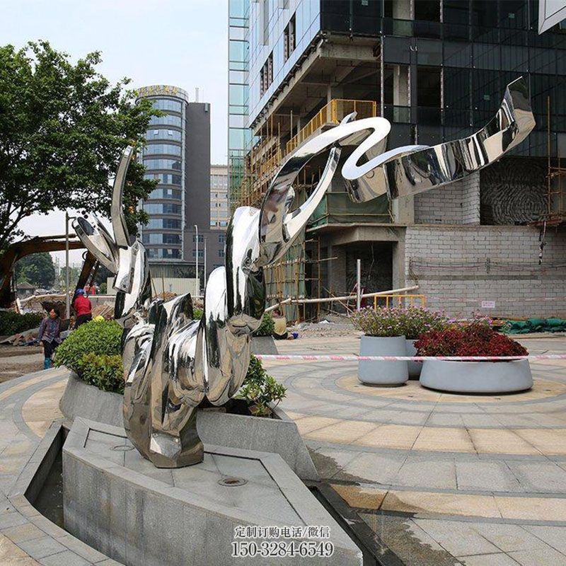 小猫雕塑环形 企业标志动物雕塑精选 主题不锈钢猫雕塑提供