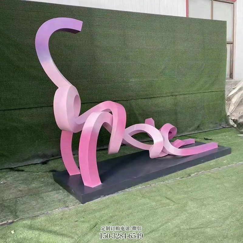 艺术小猫雕塑 景区动物雕塑优选 户外不锈钢猫雕塑供给
