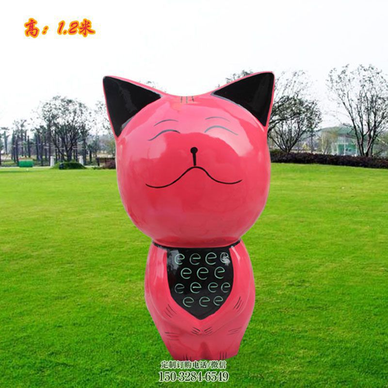 钢结构卡通猫雕塑 景观艺术动漫雕塑承接 卡通猫雕塑订做通用