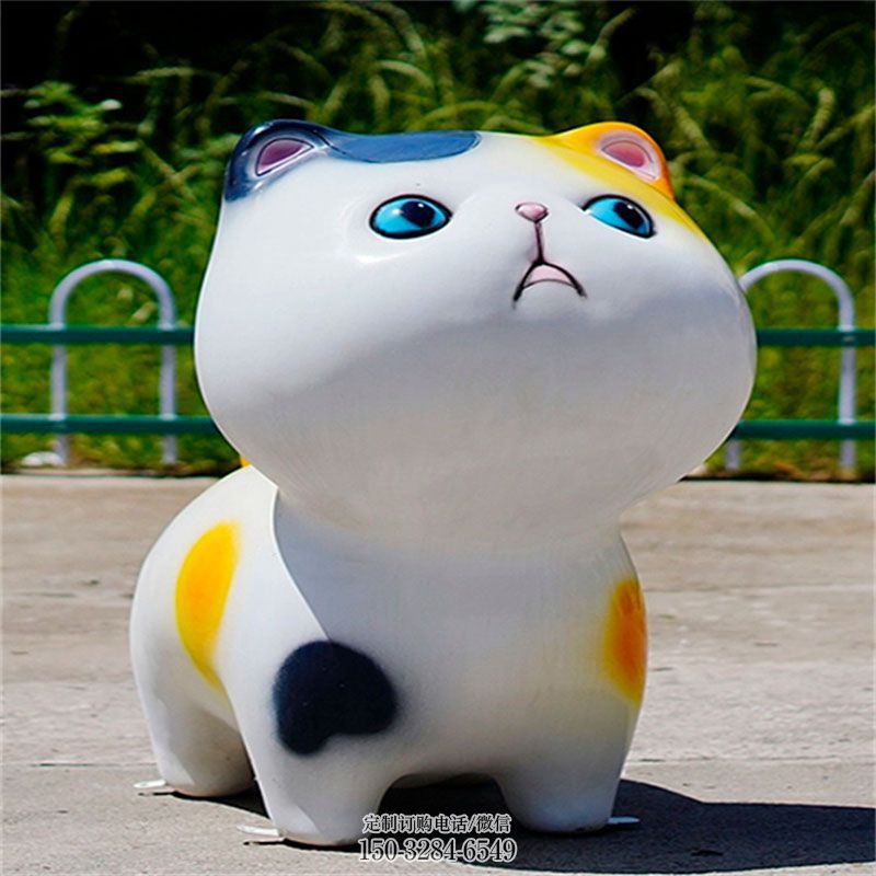 卡通猫雕塑抽象 园林动漫雕塑摆件订做 园林卡通猫雕塑摆件订做