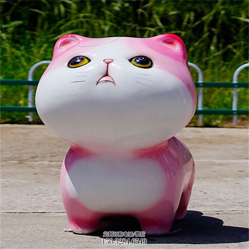 企业卡通猫雕塑 景观艺术动漫雕塑承接 商场卡通猫雕塑常用