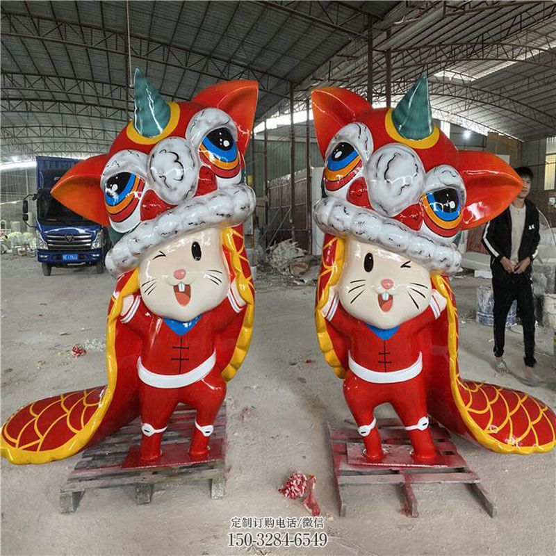 中式卡通猫雕塑 园林景观动漫雕塑精选 园林卡通猫雕塑摆件订做