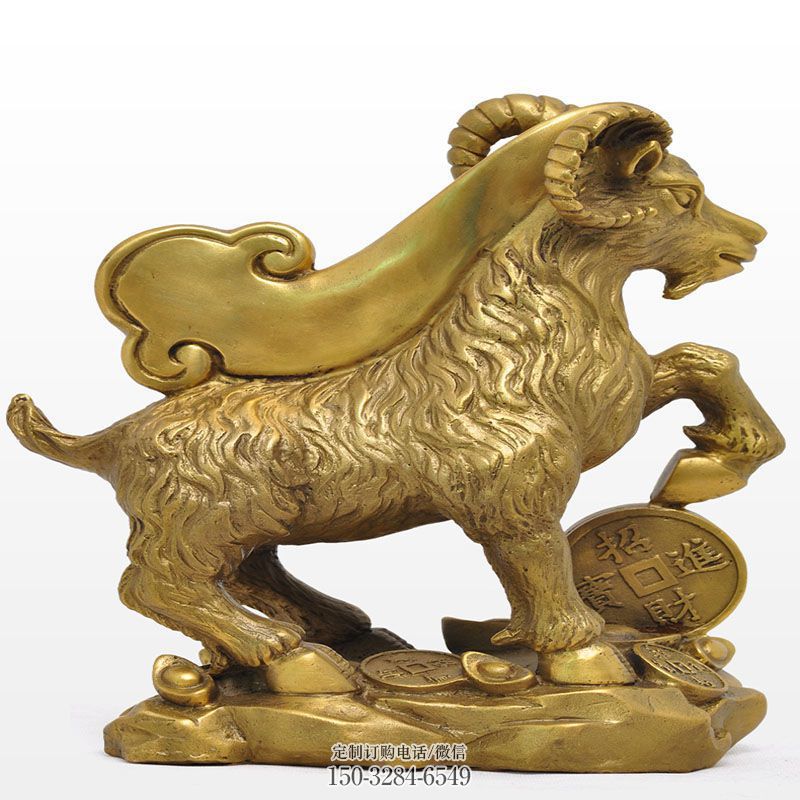 铜羊雕塑底座 动物雕塑主题定做 广场景观铜羊雕塑供给