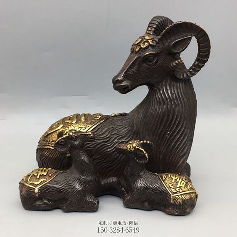 铜羊雕塑抽象 园林动物雕塑摆件订做 园林铜羊雕塑摆件订做