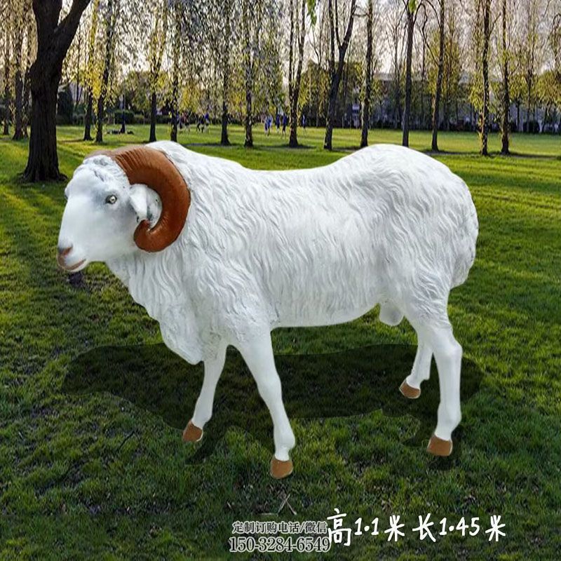 绵羊雕塑定制 景观户外动物雕塑点击 景观户外绵羊雕塑点击