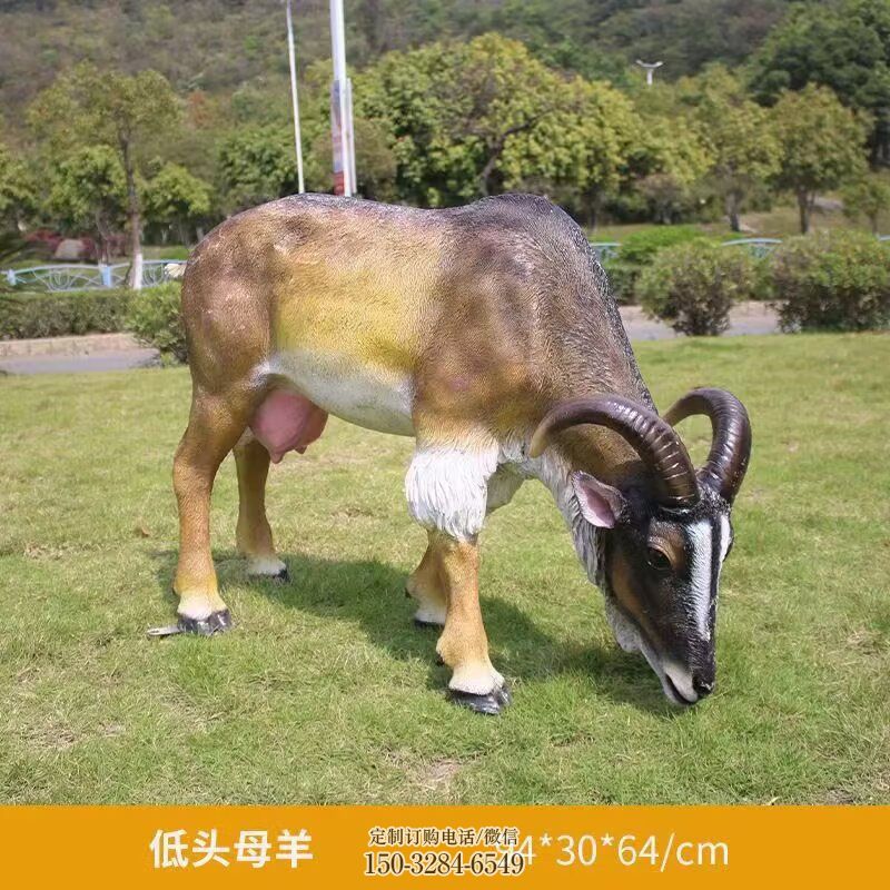 民俗绵羊雕塑 户外动物雕塑摆放制作 户外绵羊雕塑摆放精选