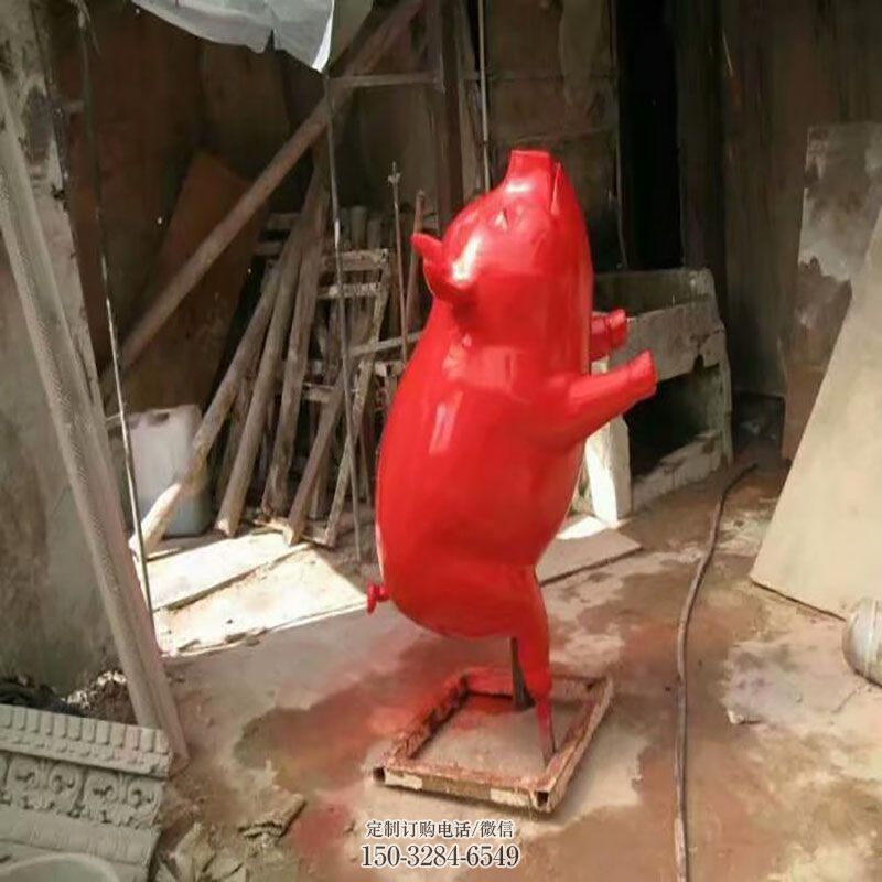 各类猪雕塑 动物雕塑定制预定 玻璃钢猪雕塑订做通用