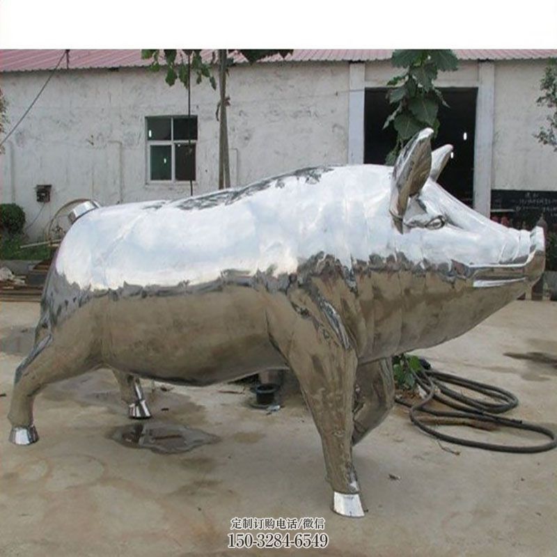 钢铸猪雕塑 景区动物雕塑优选 不锈钢猪雕塑装饰精品