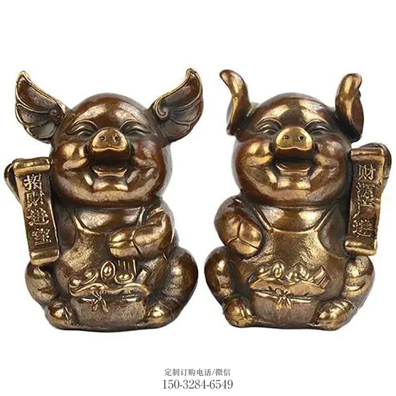 空间铜猪雕塑 户外动物雕塑摆放精选 铜猪雕塑工艺服务商