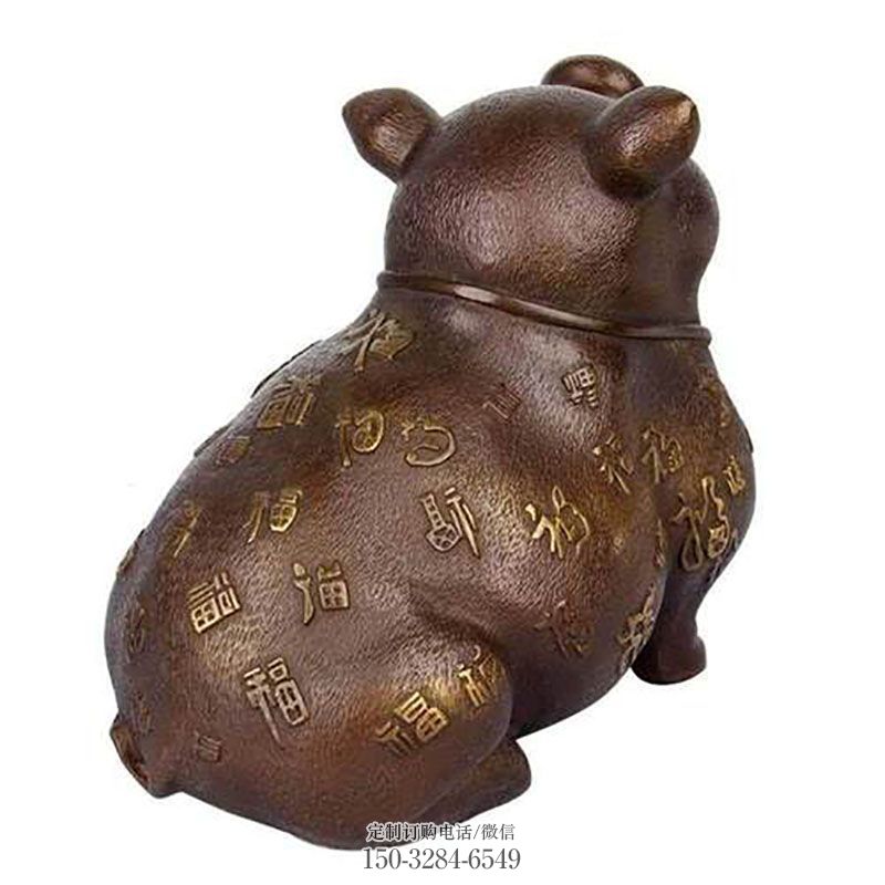 社区铜猪雕塑 景观动物雕塑造型点击 烤漆铜猪雕塑制造商