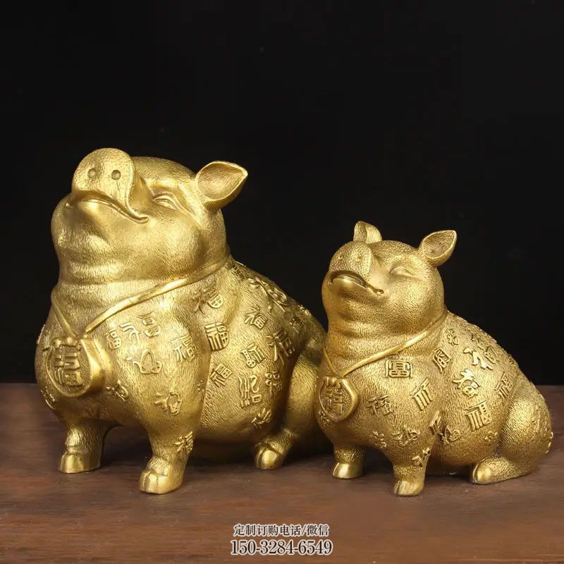 文化铜猪雕塑 景观户外动物雕塑点击 户外铜猪雕塑供给