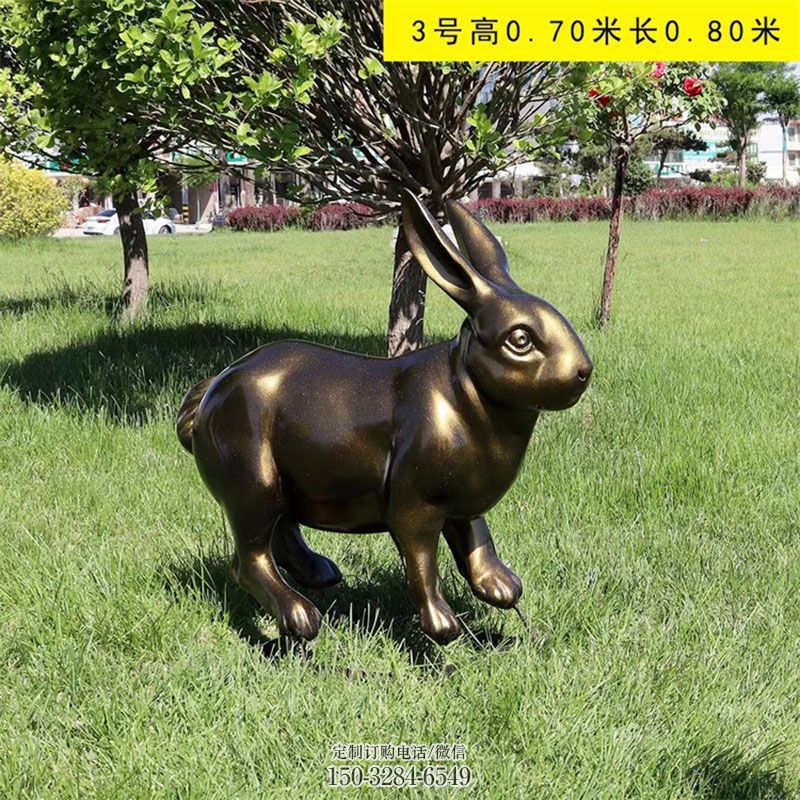 环境兔子雕塑 商场动物雕塑常用 玻璃钢兔子雕塑装饰精品