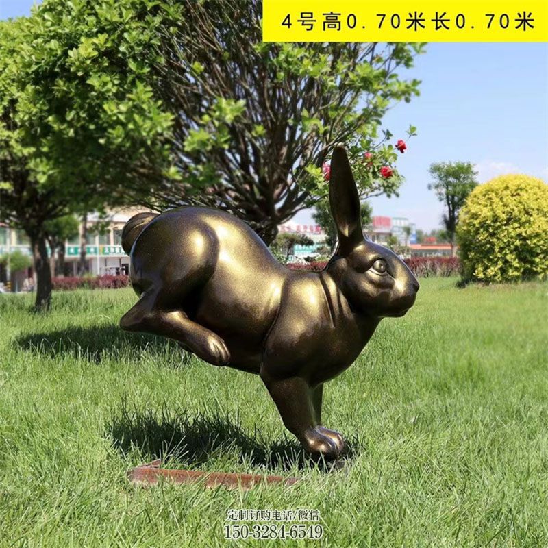社区兔子雕塑 商业动物雕塑标准 玻璃钢兔子雕塑订做通用