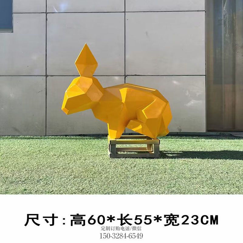 兔子雕塑定制 动物雕塑主题定做 玻璃钢兔子雕塑主题定做