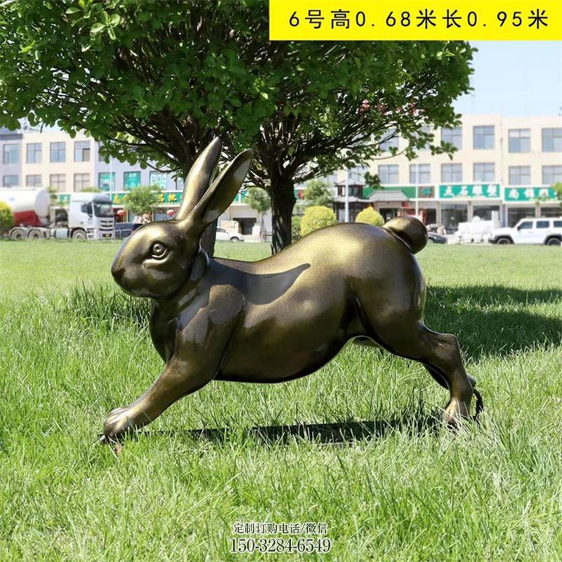 兔子雕塑环形 户外动物雕塑摆放精选 商业玻璃钢兔子雕塑标准