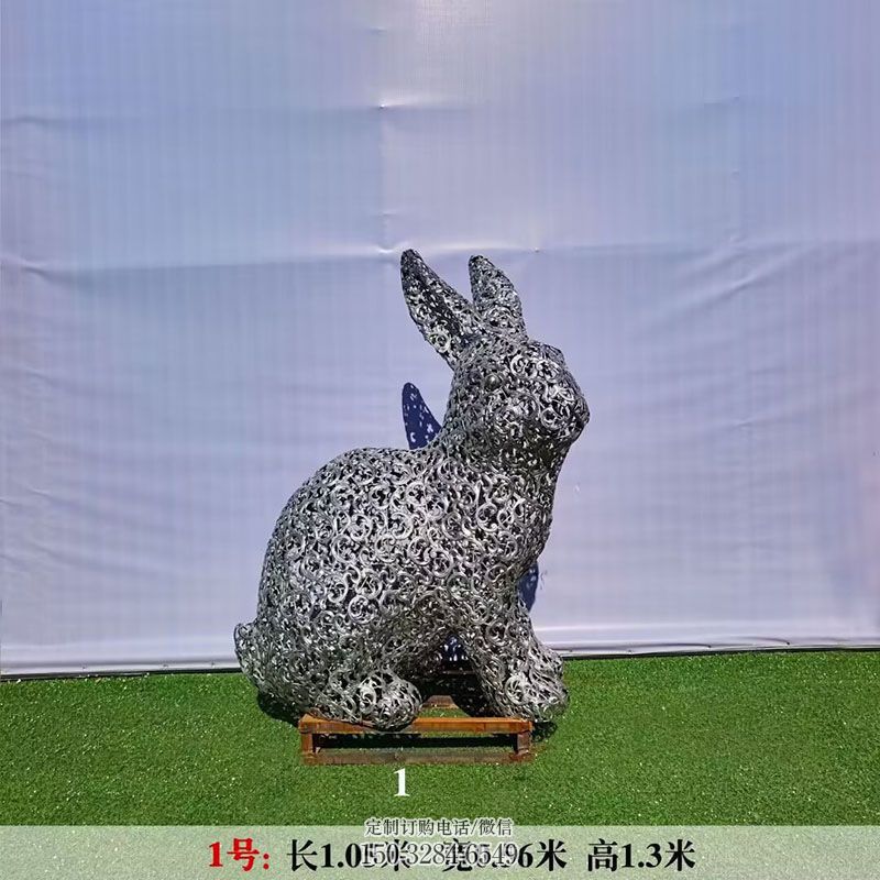 抽象兔子雕塑 景观小品动物雕塑供需 广场不锈钢兔子雕塑供求