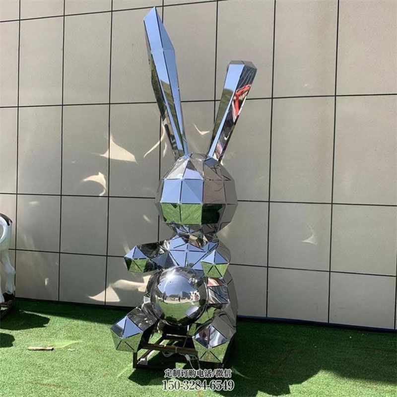 钢结构兔子雕塑 景观艺术动物雕塑承接 不锈钢兔子雕塑订做通用
