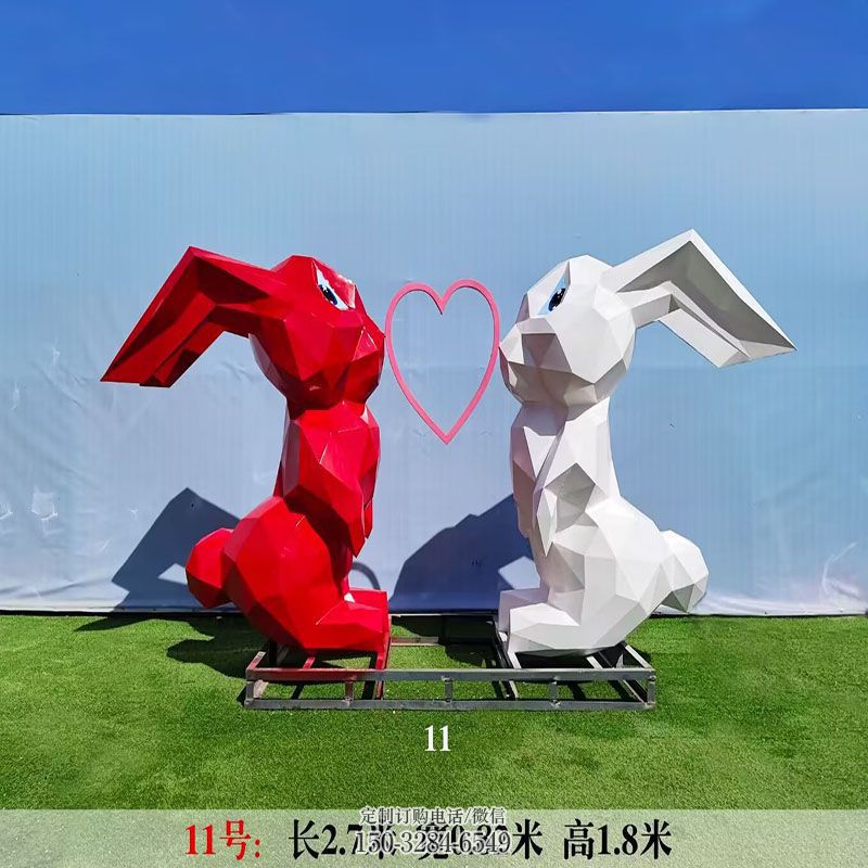 露天雕塑指用-欧式花园-空间大白兔雕塑