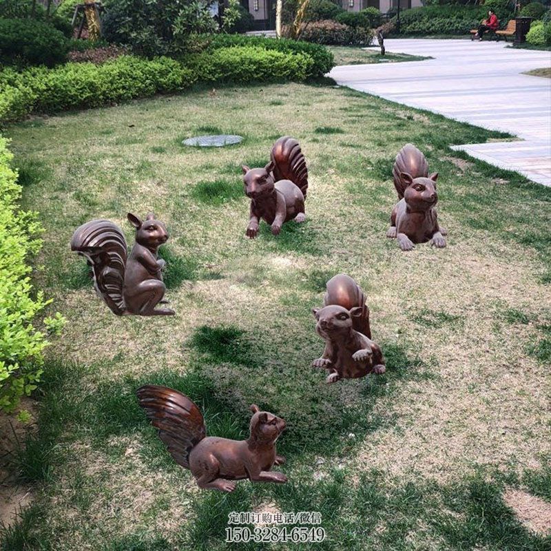 大型铜松鼠雕塑 户外动物雕塑摆放制作 广场铜松鼠雕塑供求