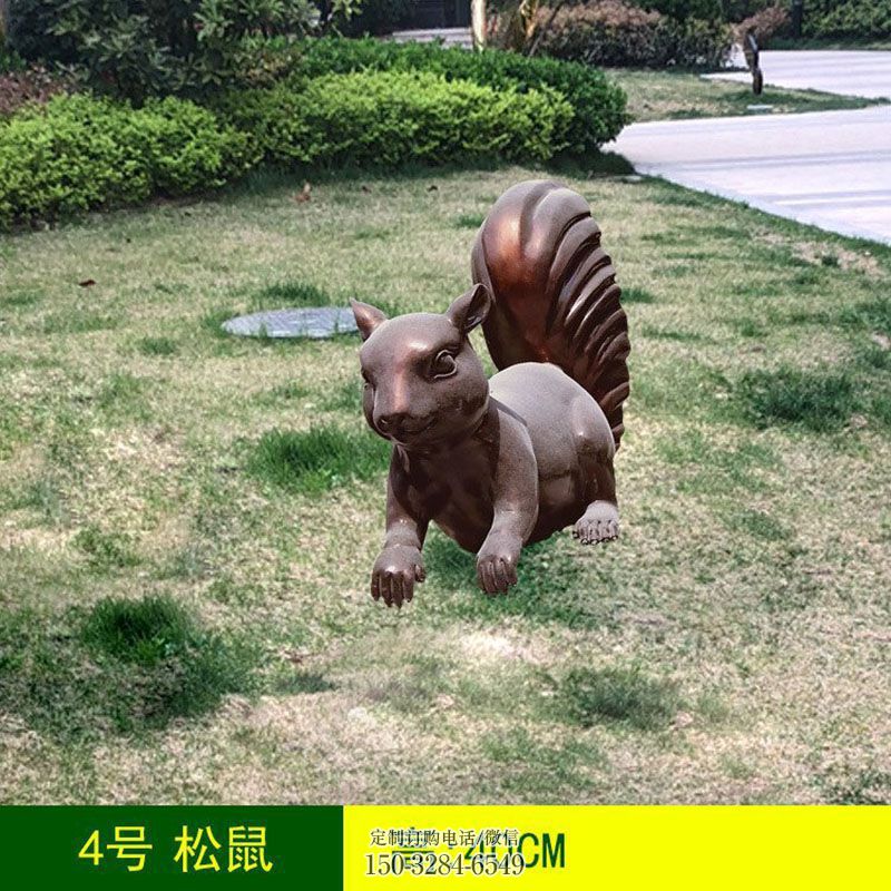 中式铜松鼠雕塑 园林景观动物雕塑精选 园林铜松鼠雕塑摆件订做