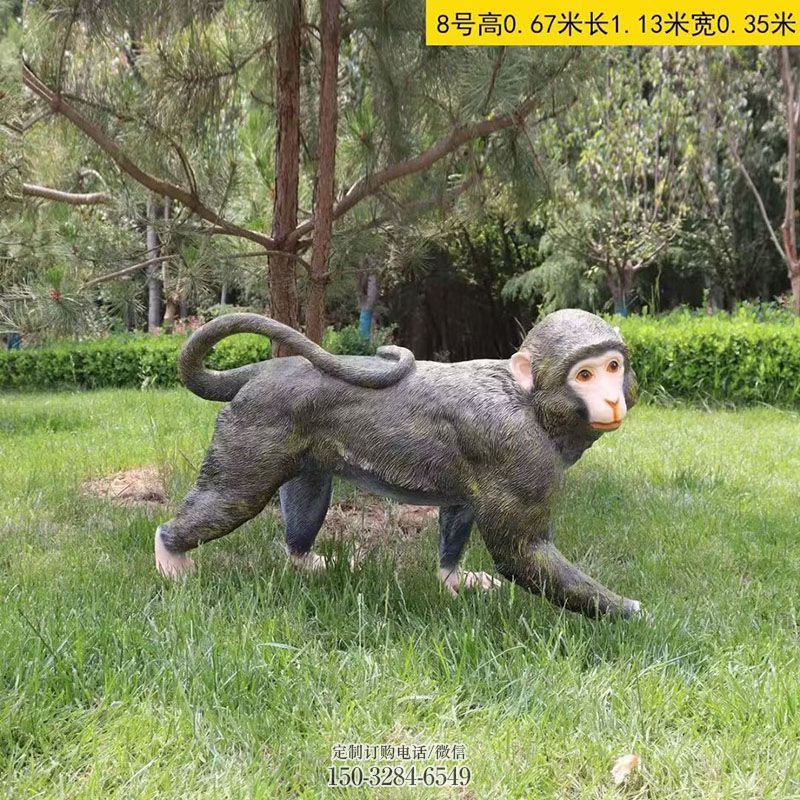 各类猴子雕塑 小猴子雕塑主题定做 门口玻璃钢猴子雕塑订做
