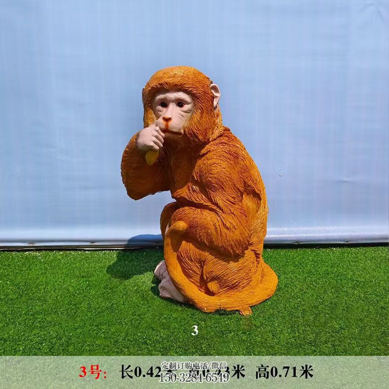 猴子雕塑抽象 园林小猴子雕塑摆件订做 园林玻璃钢猴子雕塑摆件订做