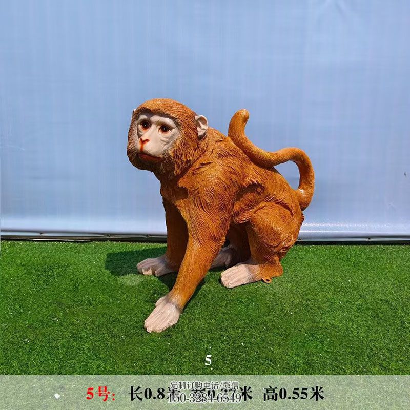 镜面猴子雕塑 园林小猴子雕塑摆件订做 城市广场玻璃钢猴子雕塑提供