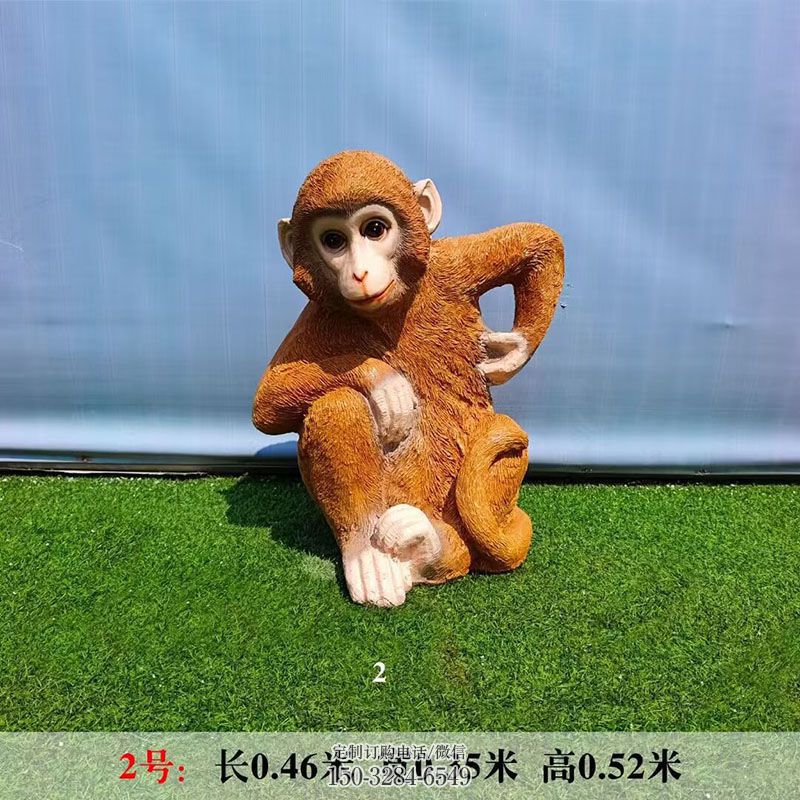 酒店猴子雕塑 广场景观小猴子雕塑供给 社区玻璃钢猴子雕塑常用