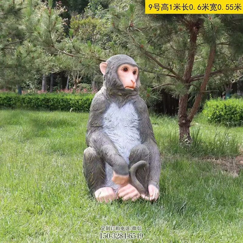 文化猴子雕塑 景观户外小猴子雕塑点击 户外玻璃钢猴子雕塑供给