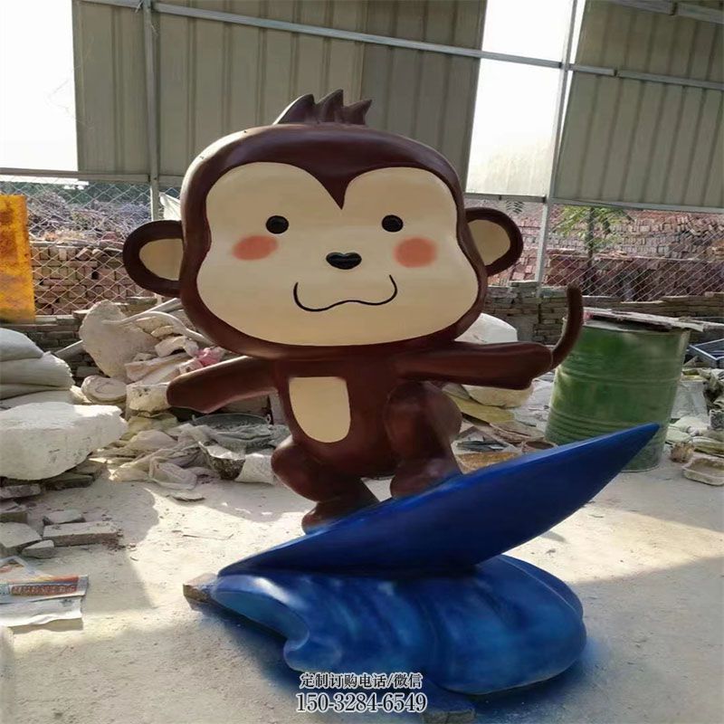 空间卡通猴子雕塑 户外动物雕塑摆放精选 卡通猴子雕塑工艺服务商