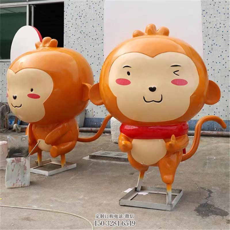 民俗卡通猴子雕塑 景观小品动物雕塑供需 各类卡通猴子雕塑标准