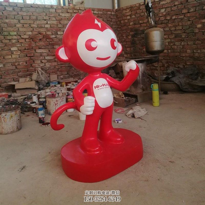 社区卡通猴子雕塑 景观动物雕塑造型点击 烤漆卡通猴子雕塑制造商