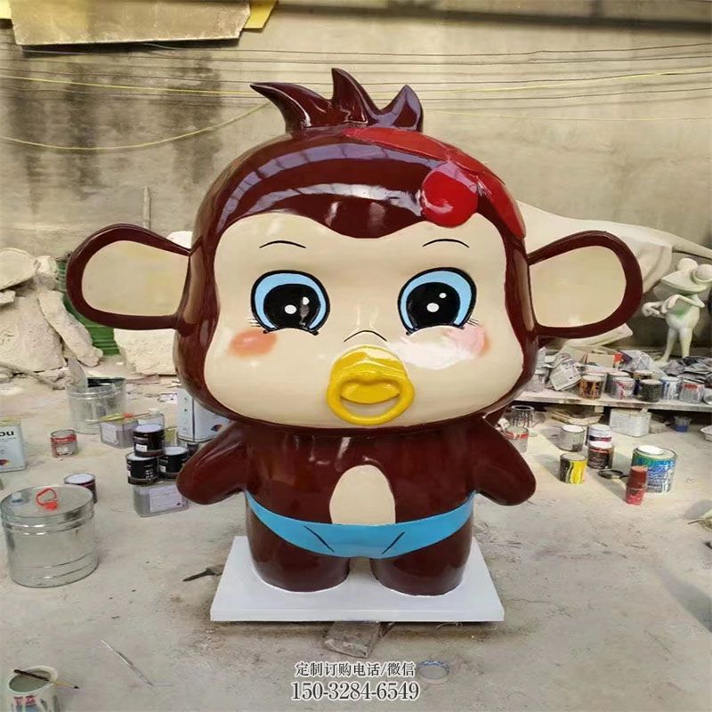 中式卡通猴子雕塑 园林景观动物雕塑精选 园林卡通猴子雕塑摆件订做