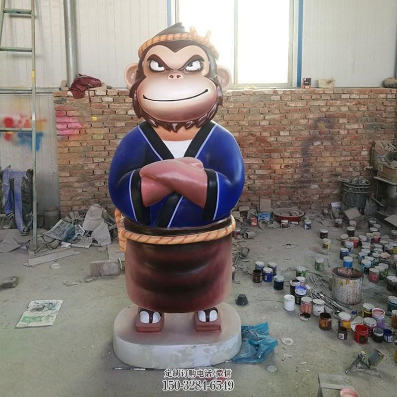 文化卡通猴子雕塑 景观户外动物雕塑点击 户外卡通猴子雕塑供给